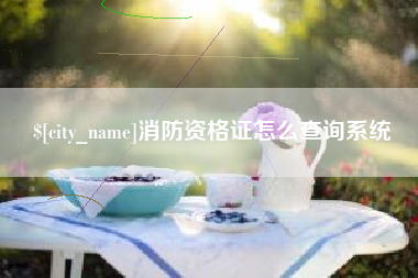 响水消防资格证怎么查询系统