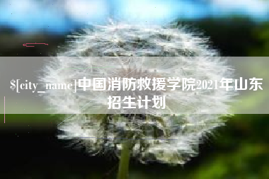 响水中国消防救援学院2021年山东招生计划