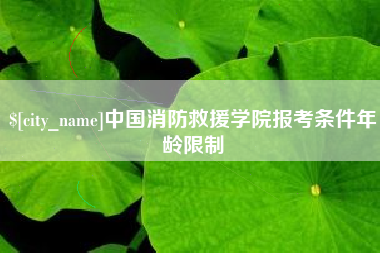 响水中国消防救援学院报考条件年龄限制