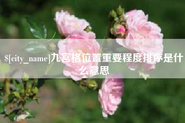 响水九宫格位置重要程度排序是什么意思