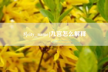 响水九宫怎么解释
