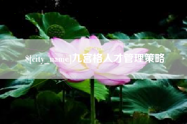 响水九宫格人才管理策略