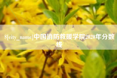 响水中国消防救援学院2020年分数线